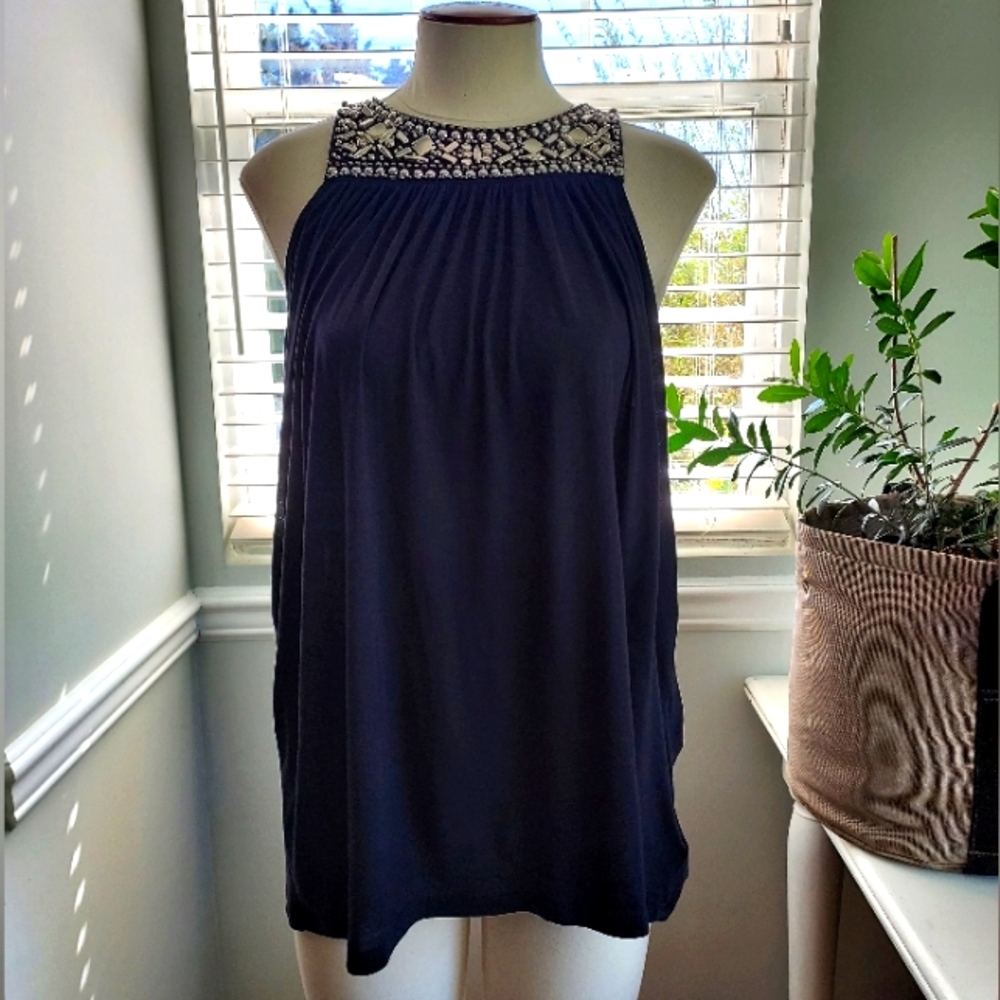 Michael Michael Kors Navy Flowing Tank Top NWT